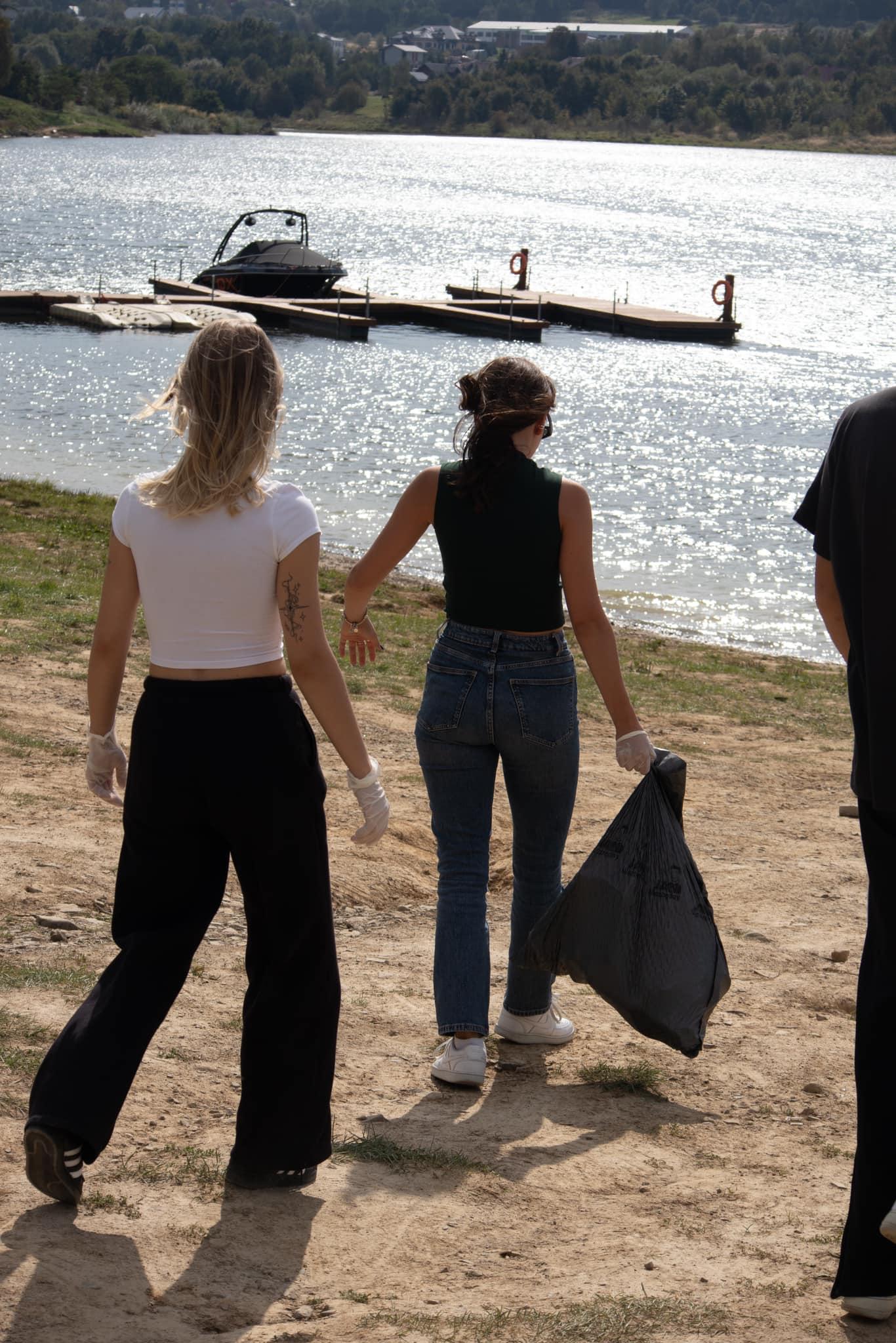 Close-up of a puppy during volunteer activities related to animal care.