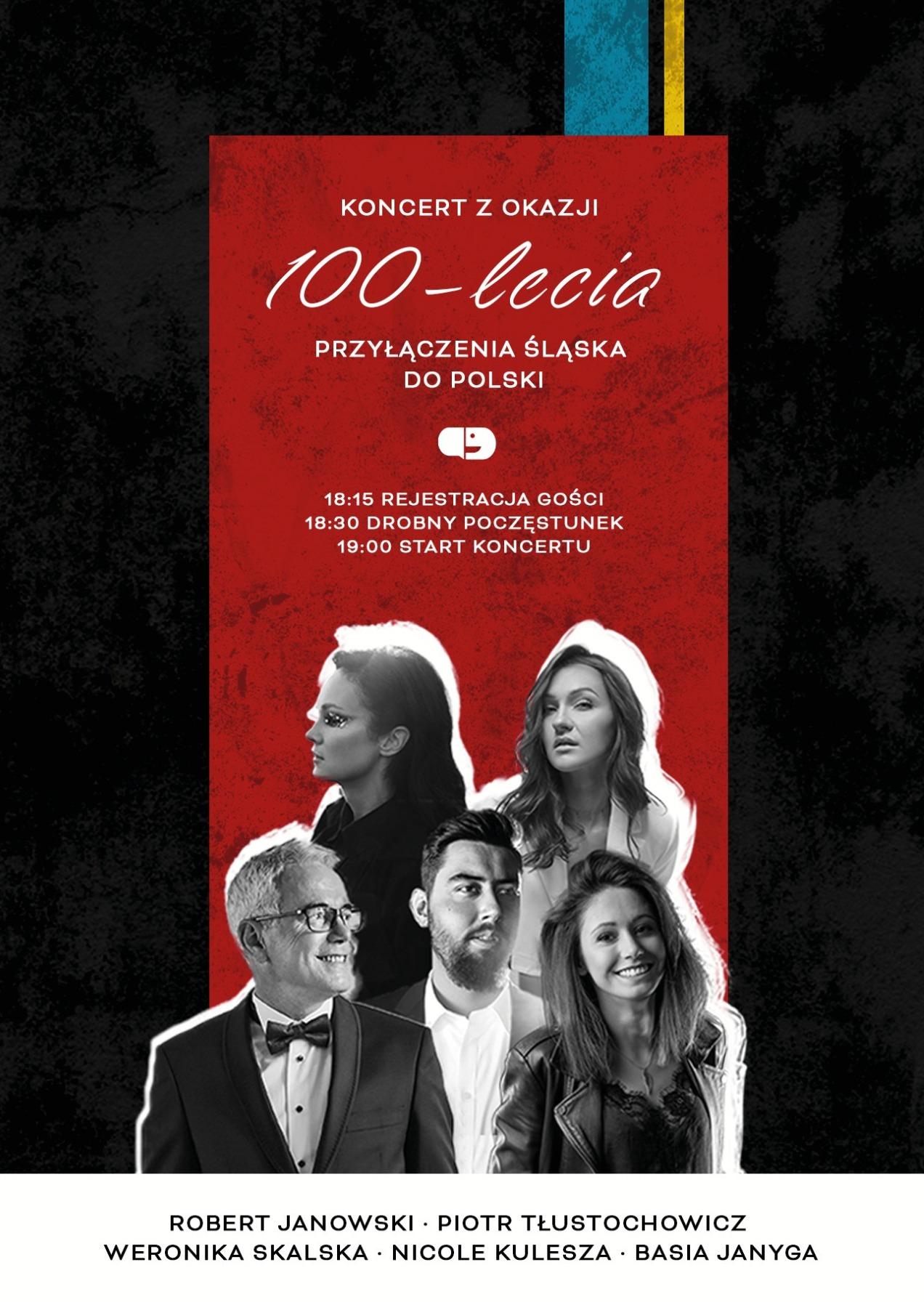 Concert poster celebrating the 100th anniversary of Silesia’s incorporation into Poland, with event information.