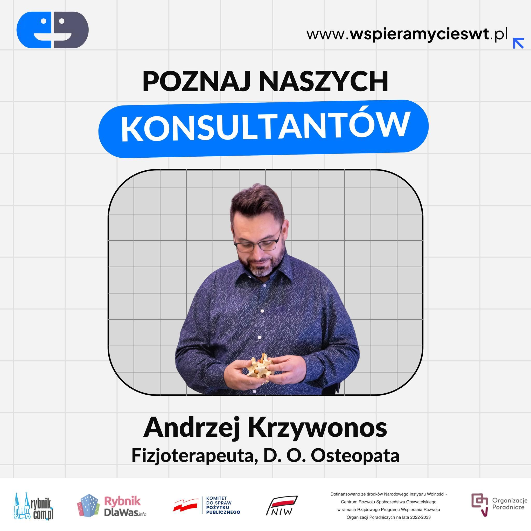 Promotional graphic for the project featuring consultant Katarzyna Sajewicz, a psychologist.