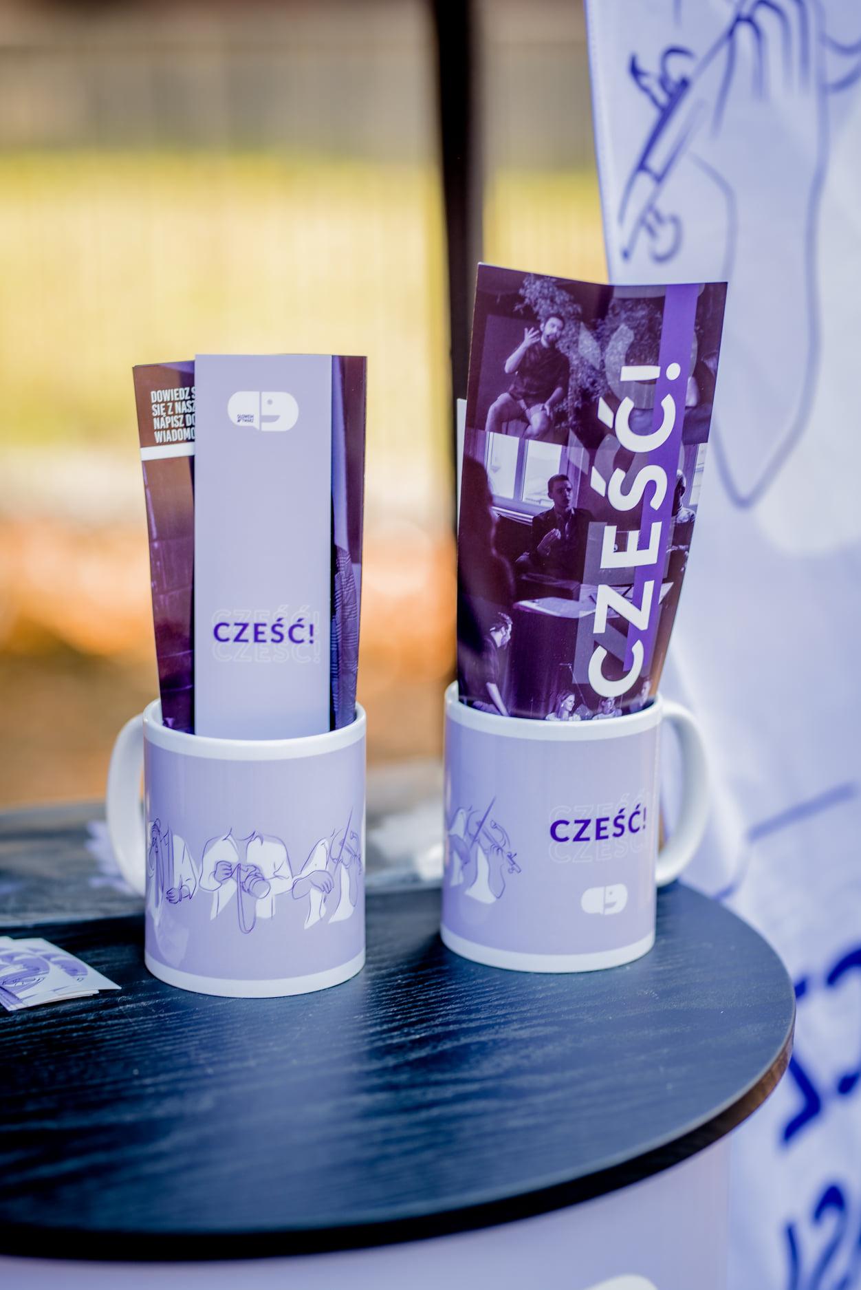 Project promotional materials at the event booth.