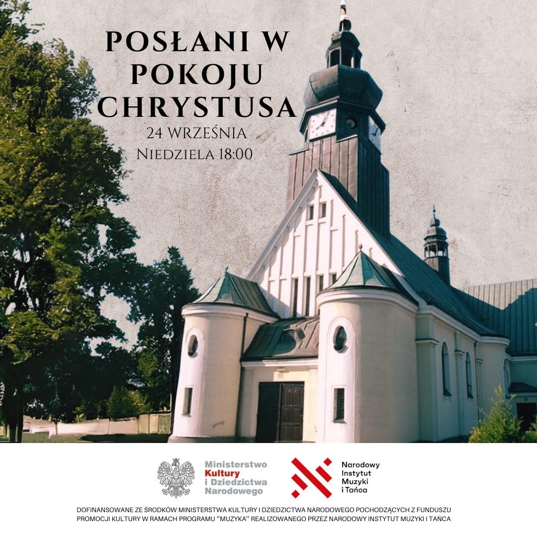 Photo of the stage and performers during the evening concert “Sent in the Peace of Christ.”