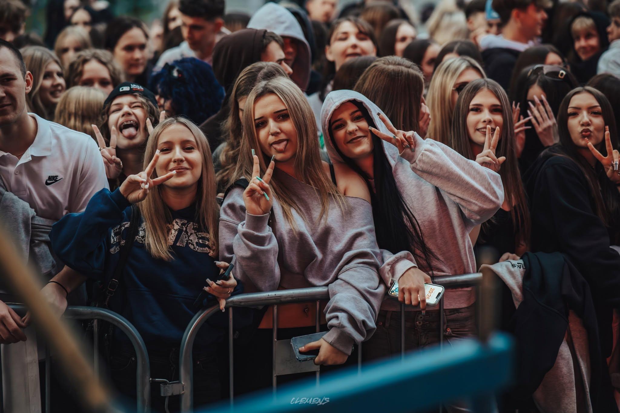Audience enjoying a Rybenalia concert at the front barrier